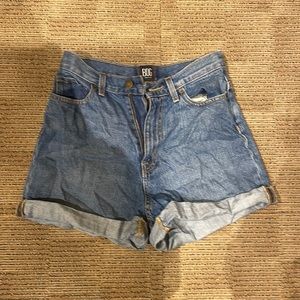 Urban outfitters high rise jean shorts, blue jean, size 27